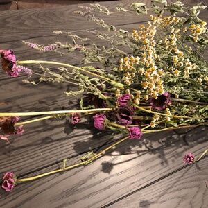 #1~Dried Flowering Herbs Bundle~Echinacea Mint Feverfew~Floral Crafts Decor